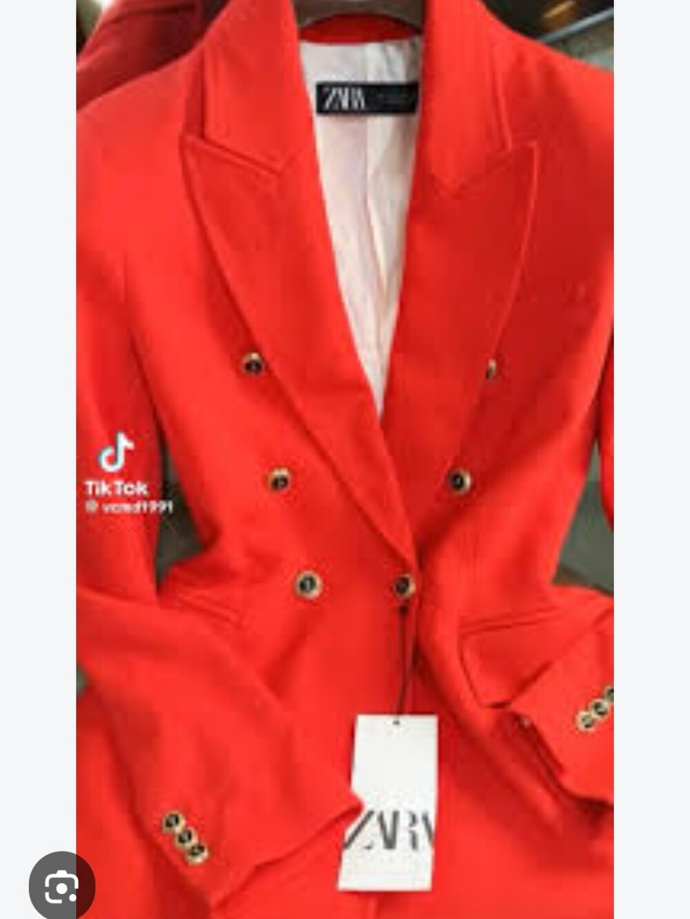 ZARA Orange Double-Breasted Blazer